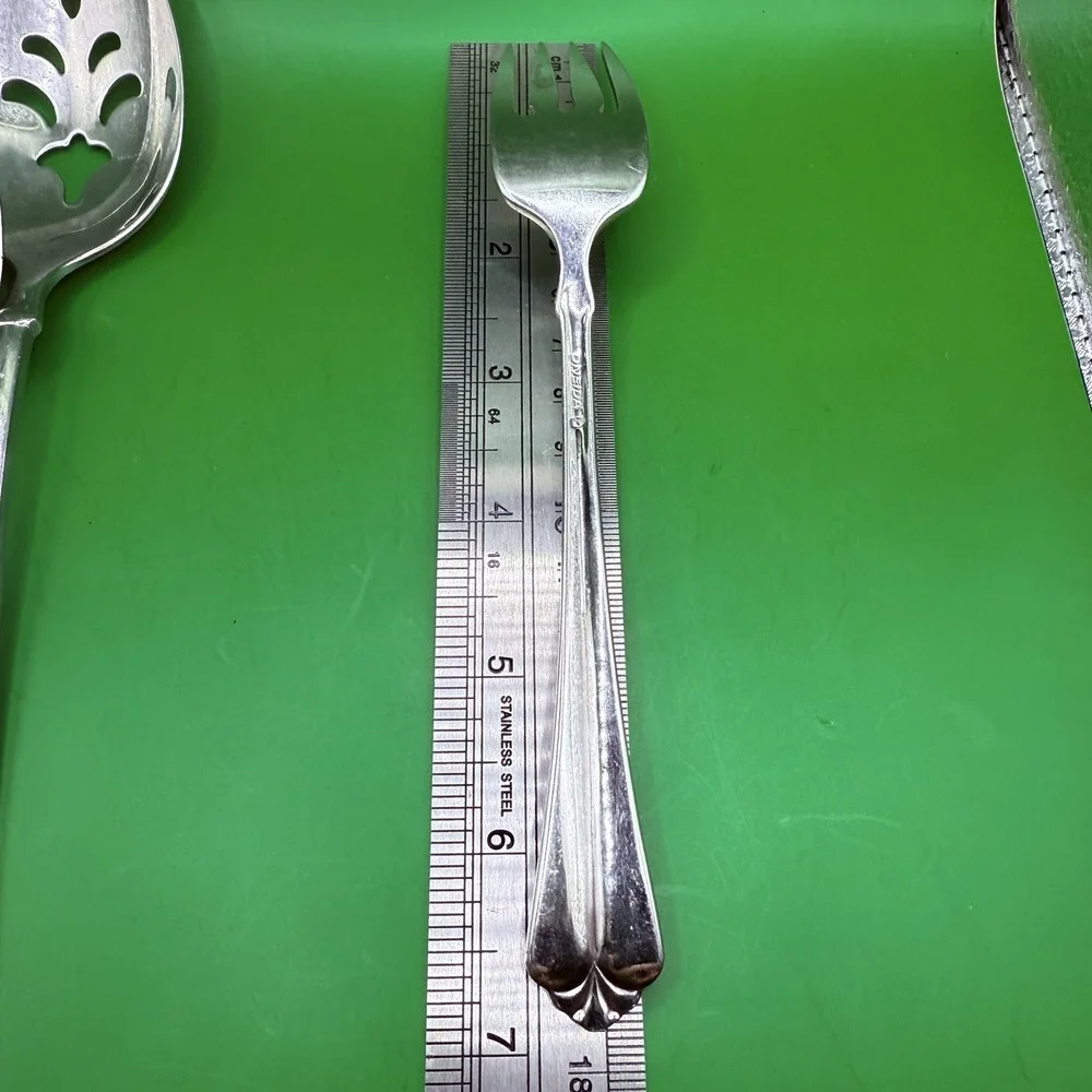 Oneida Juilliard Cube Set 5 Serving Forks Spoons Stainless Flatware Replacement